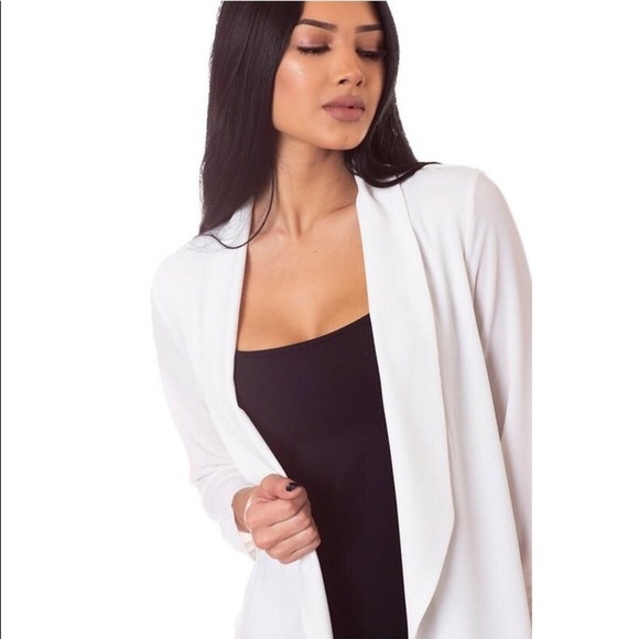Royal Blue Curvy Lightweight Open Front Blazer - Picture 4 of 6